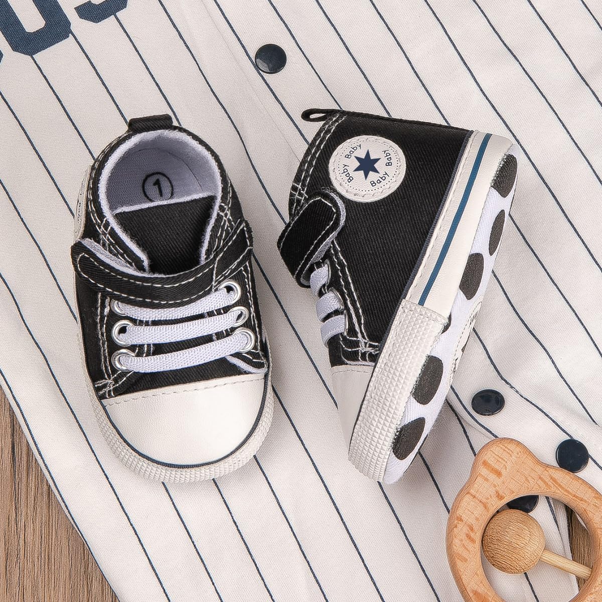 Unisex Baby Girls Boys Canvas High-top Shoes, Newborn Infant Anti-Slip Soft Sole Frist Walking Breathable Sneakers