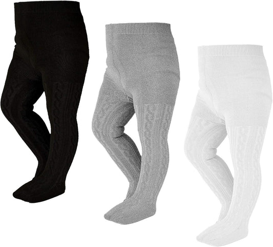 EPEIUS Baby Girl Tights Thick Cable Knit Leggings Stockings Cotton Pantyhose for Newborn Infant Toddler 3/4/5/6 Pack
