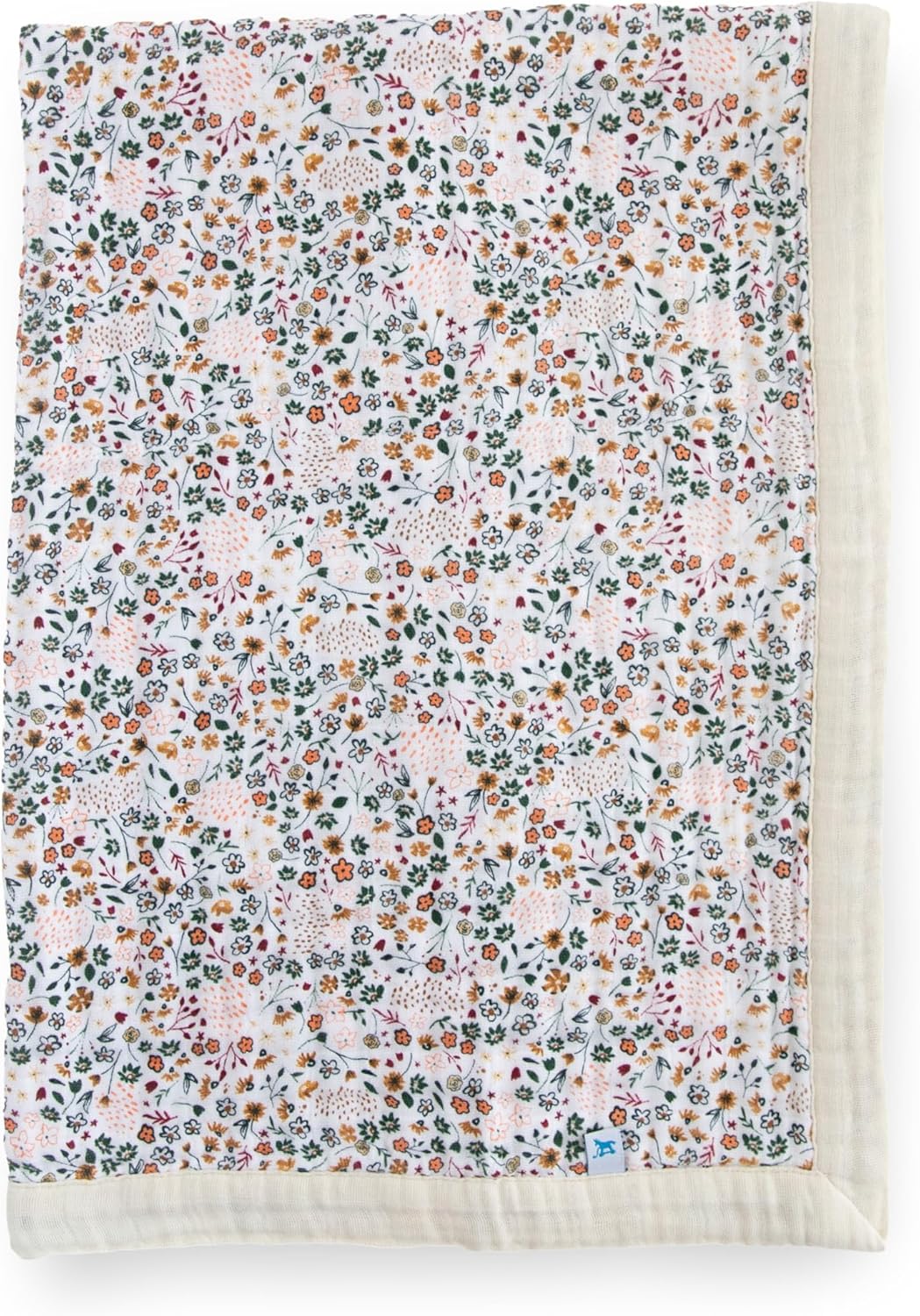 Little Unicorn Newborn Receiving Quilt | Ultra- Soft, Multi-Layered Muslin Fabric | Gift for Newborns & on-The-go (Pressed Petals)