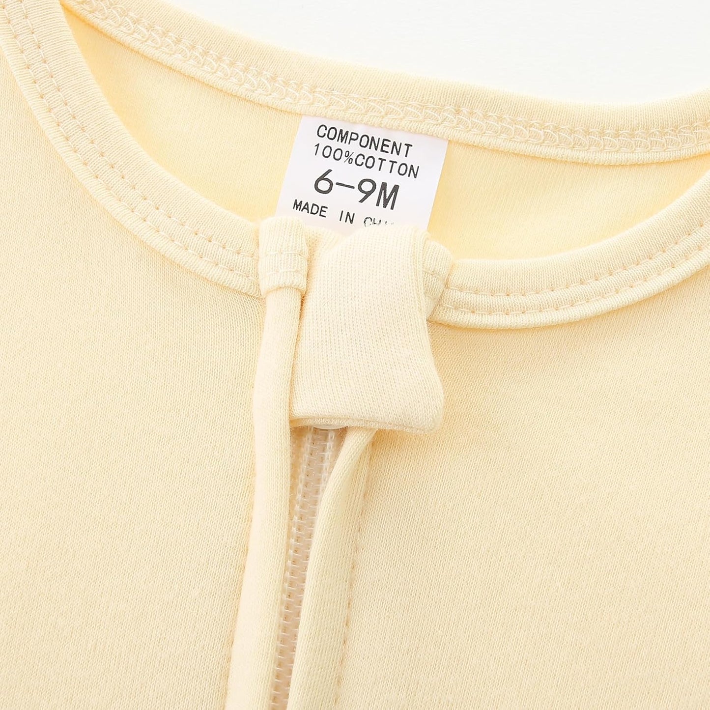 Baby Romper 100% Organic Cotton Pajamas One Piece Long Sleeve Zipper Footie Onesie for 0~12M Baby