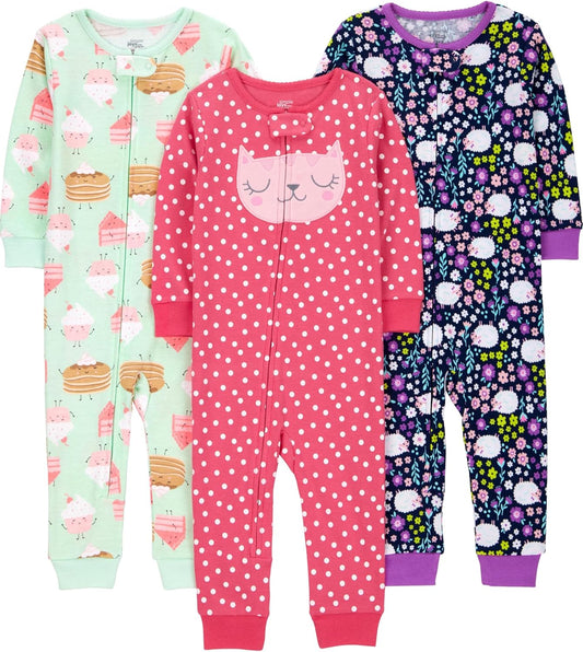 Simple Joys by Carter's Kids' 3-Pack Snug Fit Footless Cotton Pajamas
