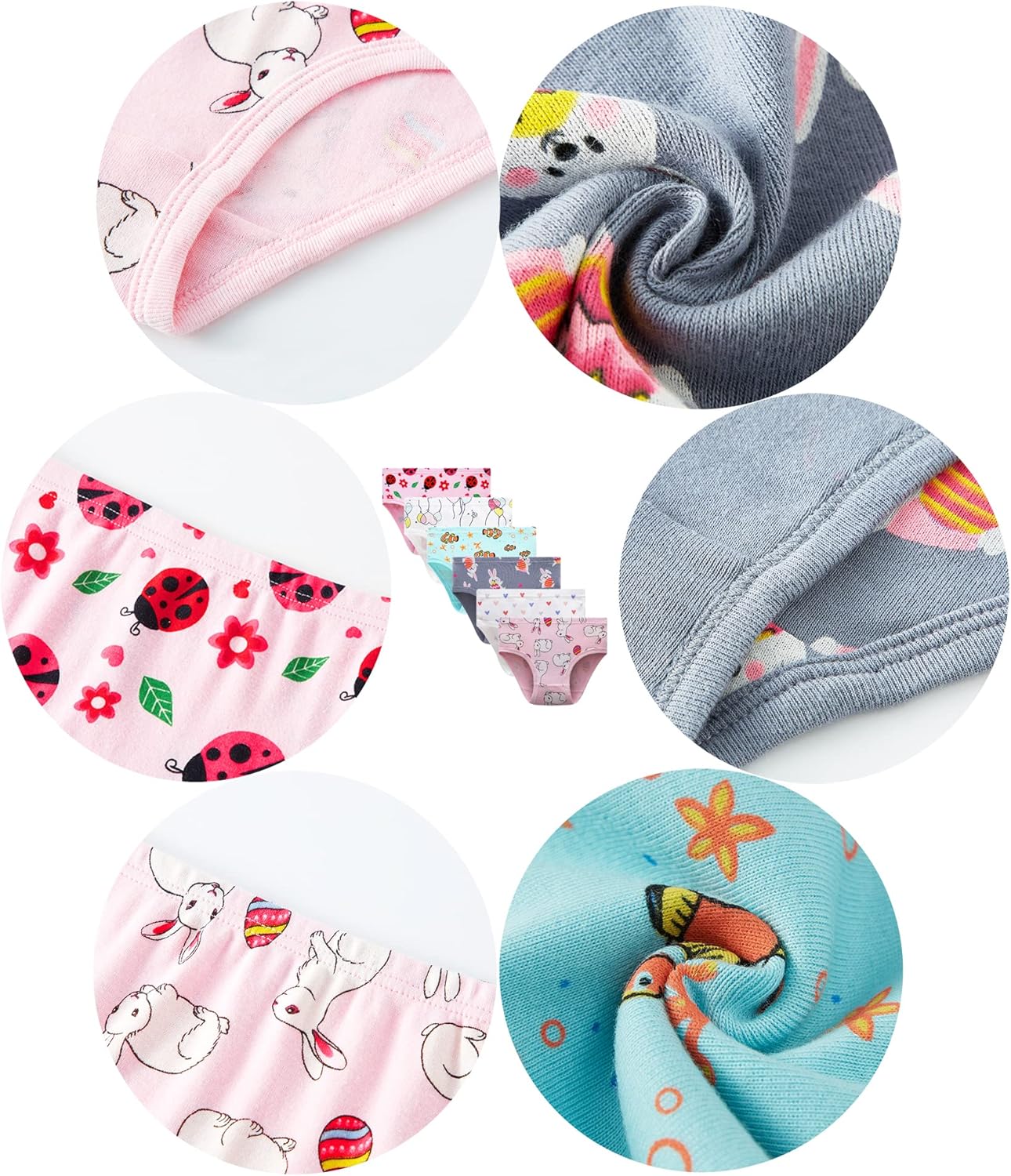 Barara King Little Girls' Soft Cotton Underwear Toddler Undies Kids panties