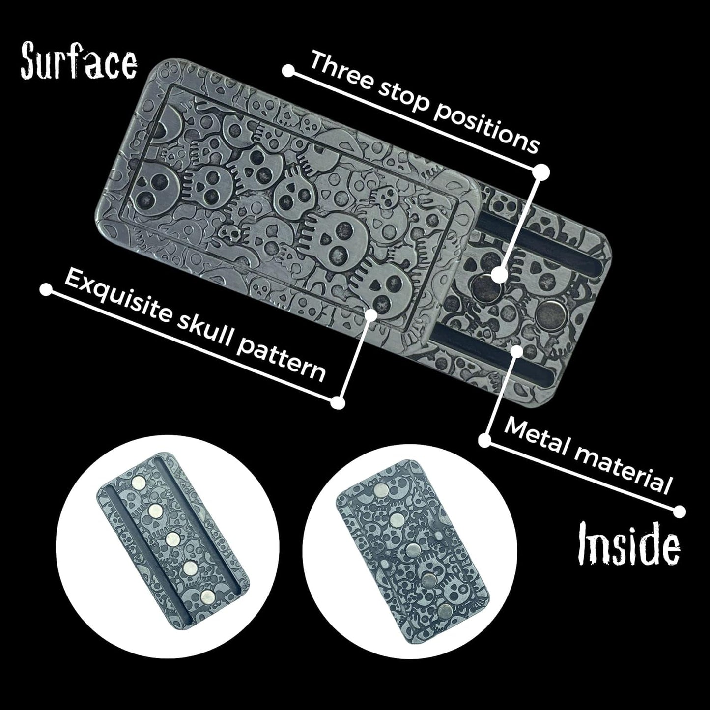 Fidget Slider Metal Fidget Toys for Adults Haptic Slider EDC Haptic Fidget Haptic Coin Stress Relief Birthday Gift for Men…