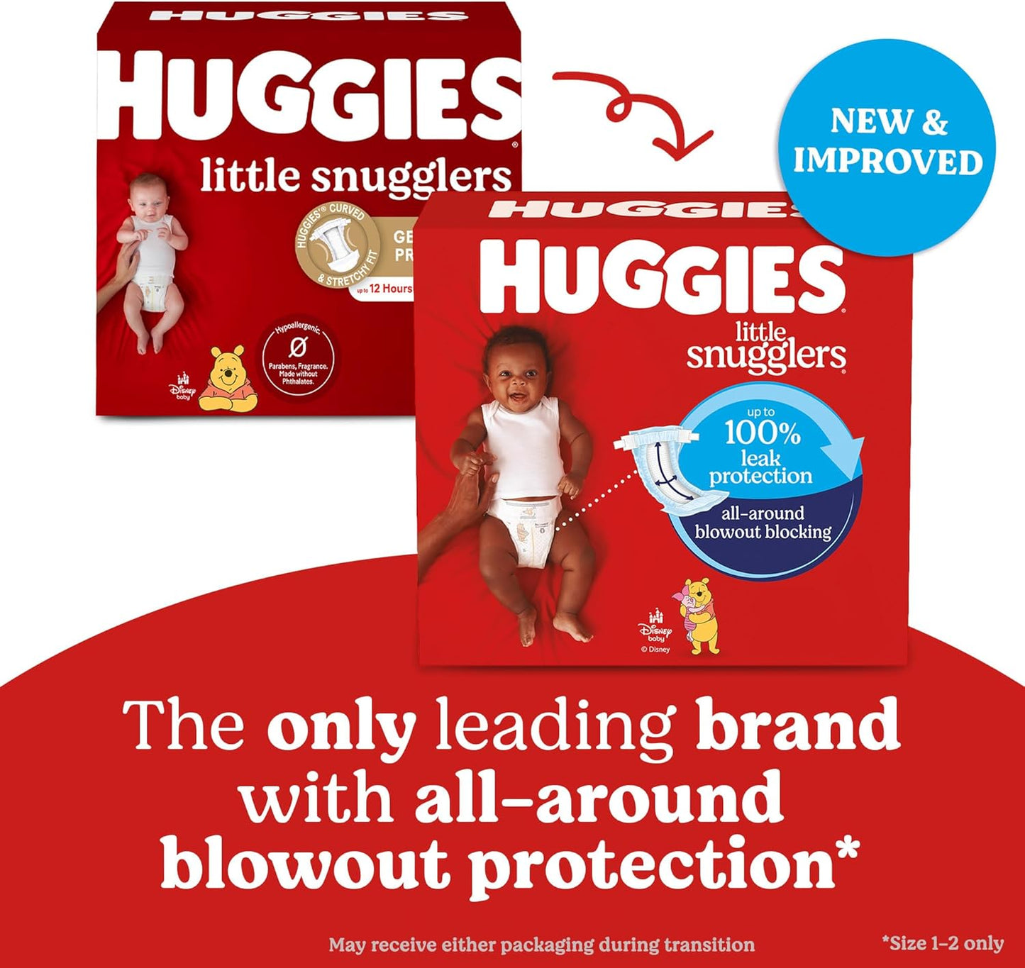 Huggies Size 2 Diapers, Little Snugglers Baby Diapers, Size 2 (12-18 lbs), 186 Count (3 Packs of 62), Packaging May Vary