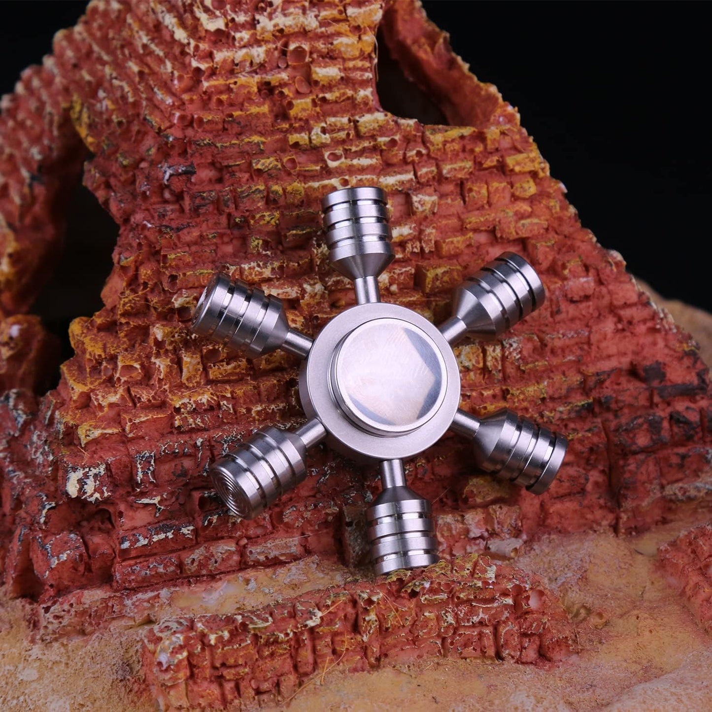 Metal Fidget Spinner Toy Stainless Steel, Horizontal and Vertical Can Rotate Spins, Precision Durable Bearing High Speed Spin 3-4 Min, EDC Focus Anxiety Stress Relief for Adults