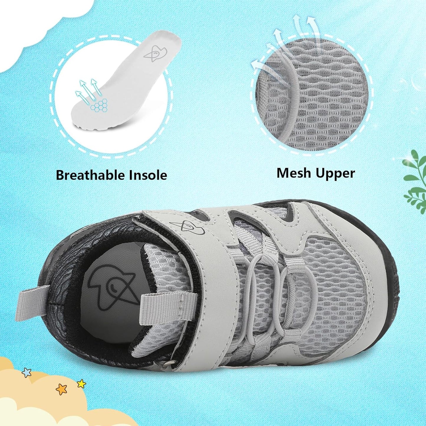 LeIsfIt Baby Shoes Boys Girls First Walking Shoes Non-Slip Toddler Breathable Sneakers Infant Sneakers