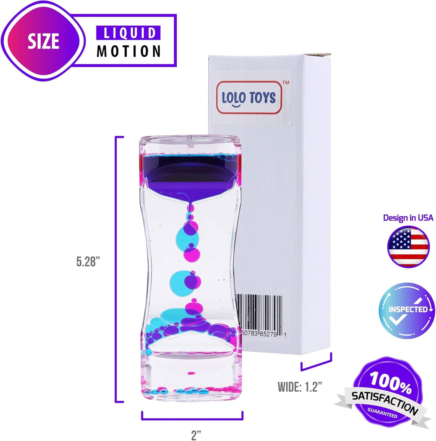 Liquid Motion Bubbler Sensory Toys – 4 Pc Set Bundle Stretchy String Fidget Toys Timer Water Oil Toy for Stress Relief and Anxiety Relief Great for ADHD AutHD Autism ADD Hyperactivity Relaxation figit