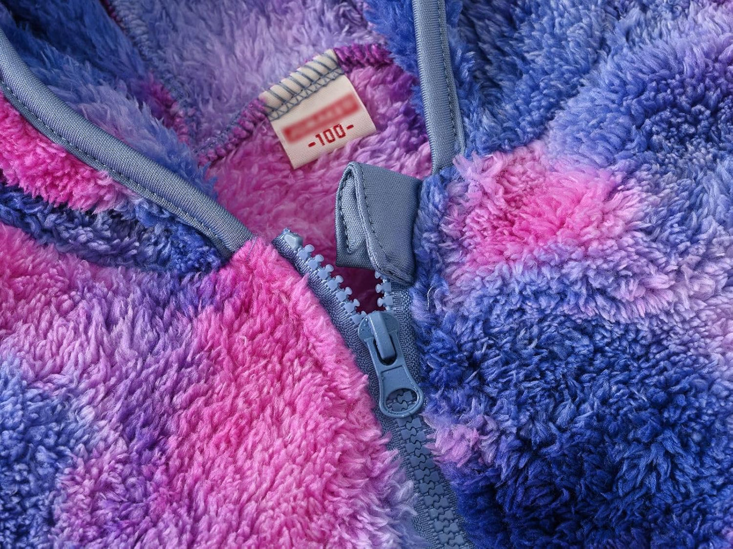 AIWUHE Toddler Boys Girls Hooded Jacket Fleece Hoodie Winter Warm Solid Color Teddy Coat Zip-up Bear Ear Sweater Fall Clothes