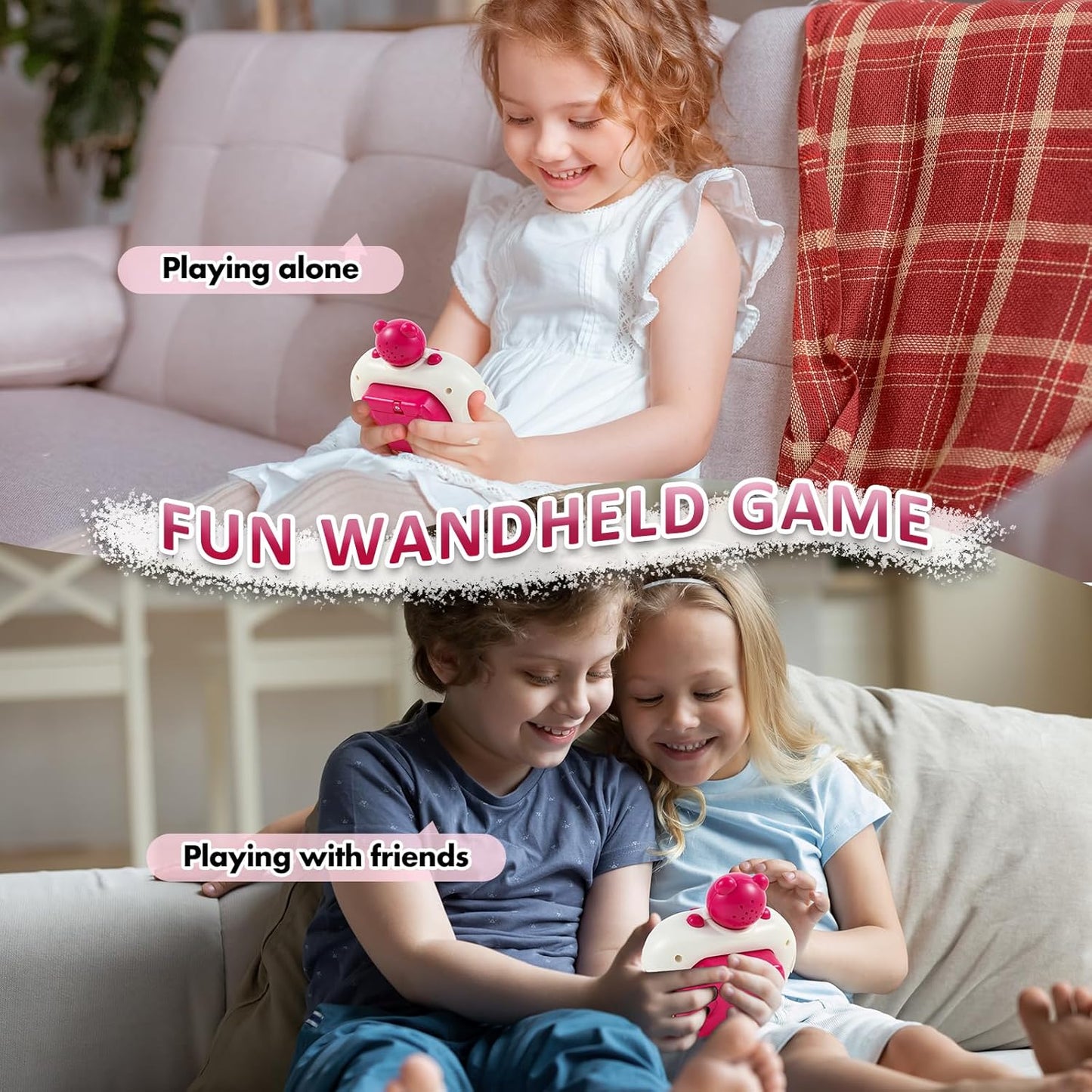 Pop Fidget Toys Handheld Game for Teens, Push Bubble Light up Puzzle Game Machine & Best Gifts for Kids, Quick Push Games Educational Sensory Toys, Stress Relief Party Favors Toy Age 3-12(Bear-S)