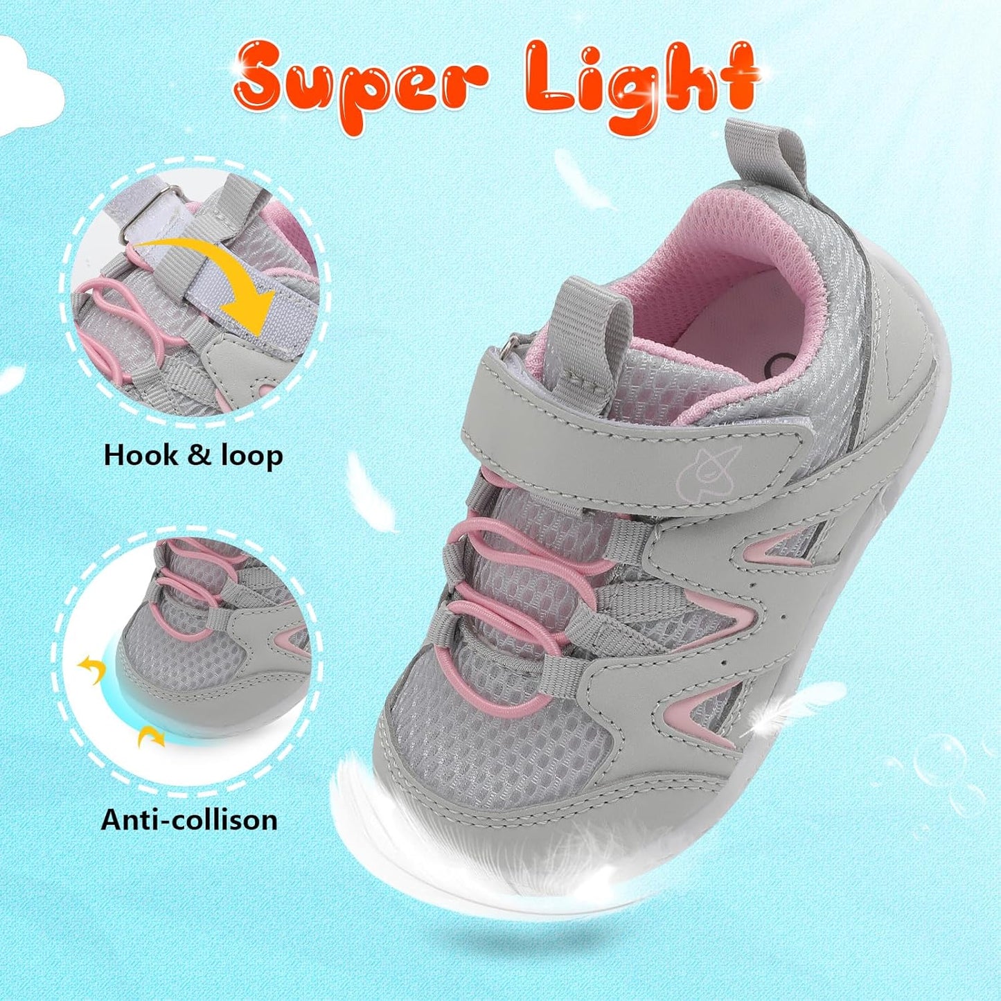 LeIsfIt Baby Shoes Boys Girls First Walking Shoes Non-Slip Toddler Breathable Sneakers Infant Sneakers