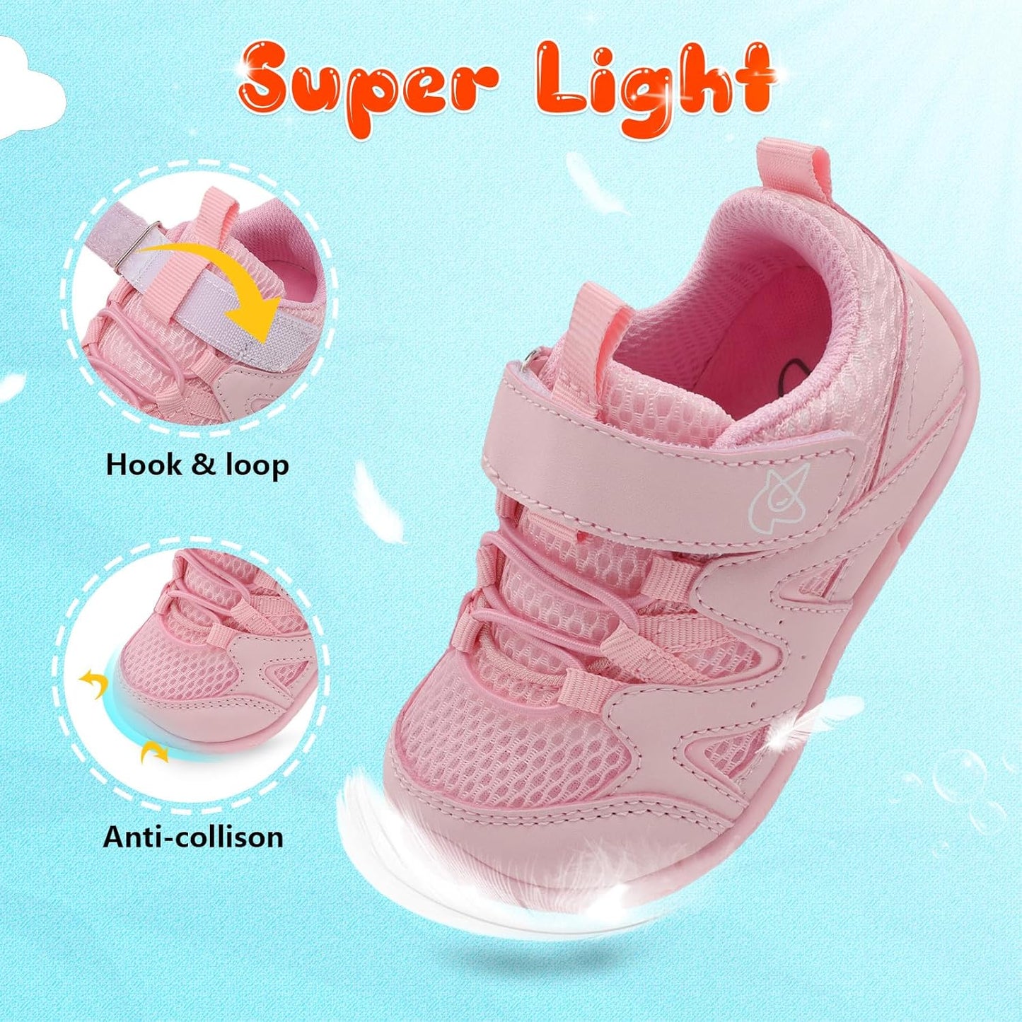 LeIsfIt Baby Shoes Boys Girls First Walking Shoes Non-Slip Toddler Breathable Sneakers Infant Sneakers