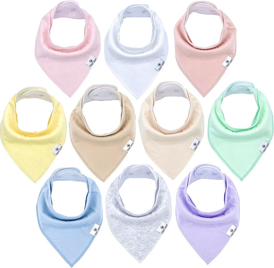 DiaperSquad's Baby Bibs for Drooling and Teething, Bibs for Boys, Baby Girl - Solid Cotton Baby Drool Bibs