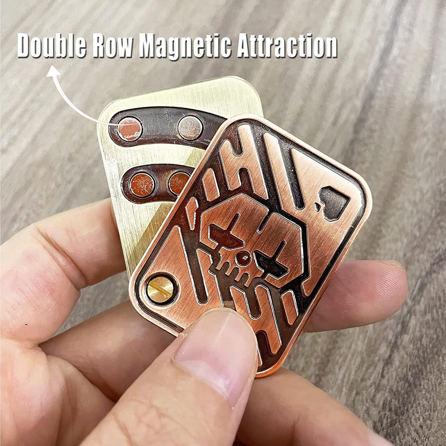 Luminous Noctilucent Upgrade Fidget Slider, Metal Fidget Toys Poker Push Card Stress Relief Toy, EDC Toy Fidget Toy Haptic Coin, Office Desk Toys Gifts for Boyfriend and Father