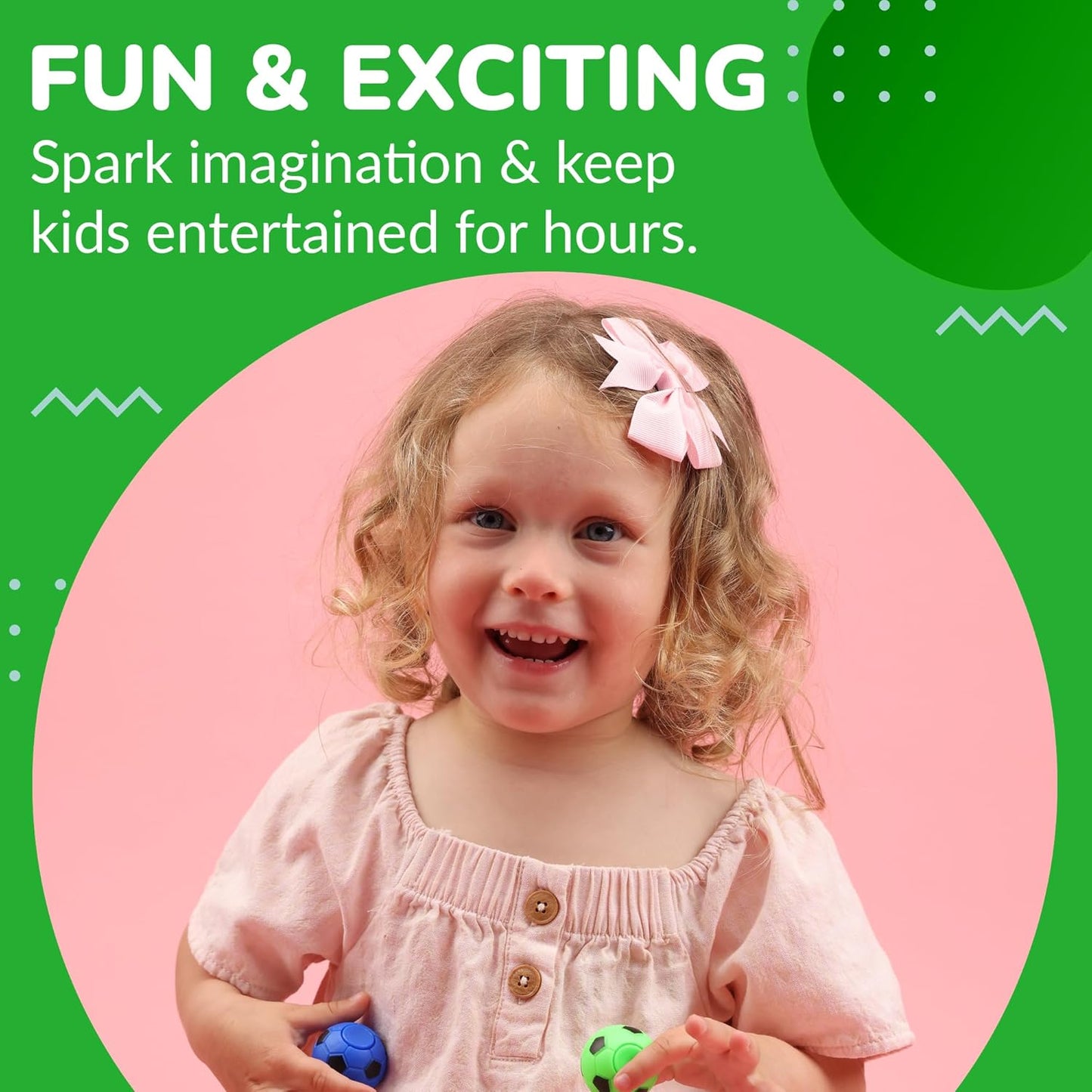 Entervending Fidget Spinners - 2 Inch Stress Balls - 12 Pcs Soccer Party Favors - Green Mini Fidget Spinners - Classroom Prizes - Fidget Spinners for Kids Easter Basket Stuffers