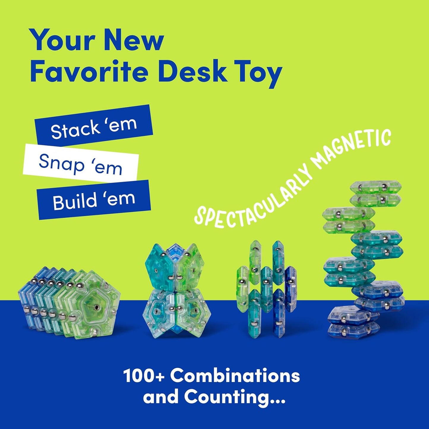 Speks Geode Sphere Magnetic Fidget Toy for Adults | Quiet Adult Sensory Toy for Stress Relief & Anxiety, Office Desk Toy & Top Gadget Gift Idea | Cool, 12-Piece Set