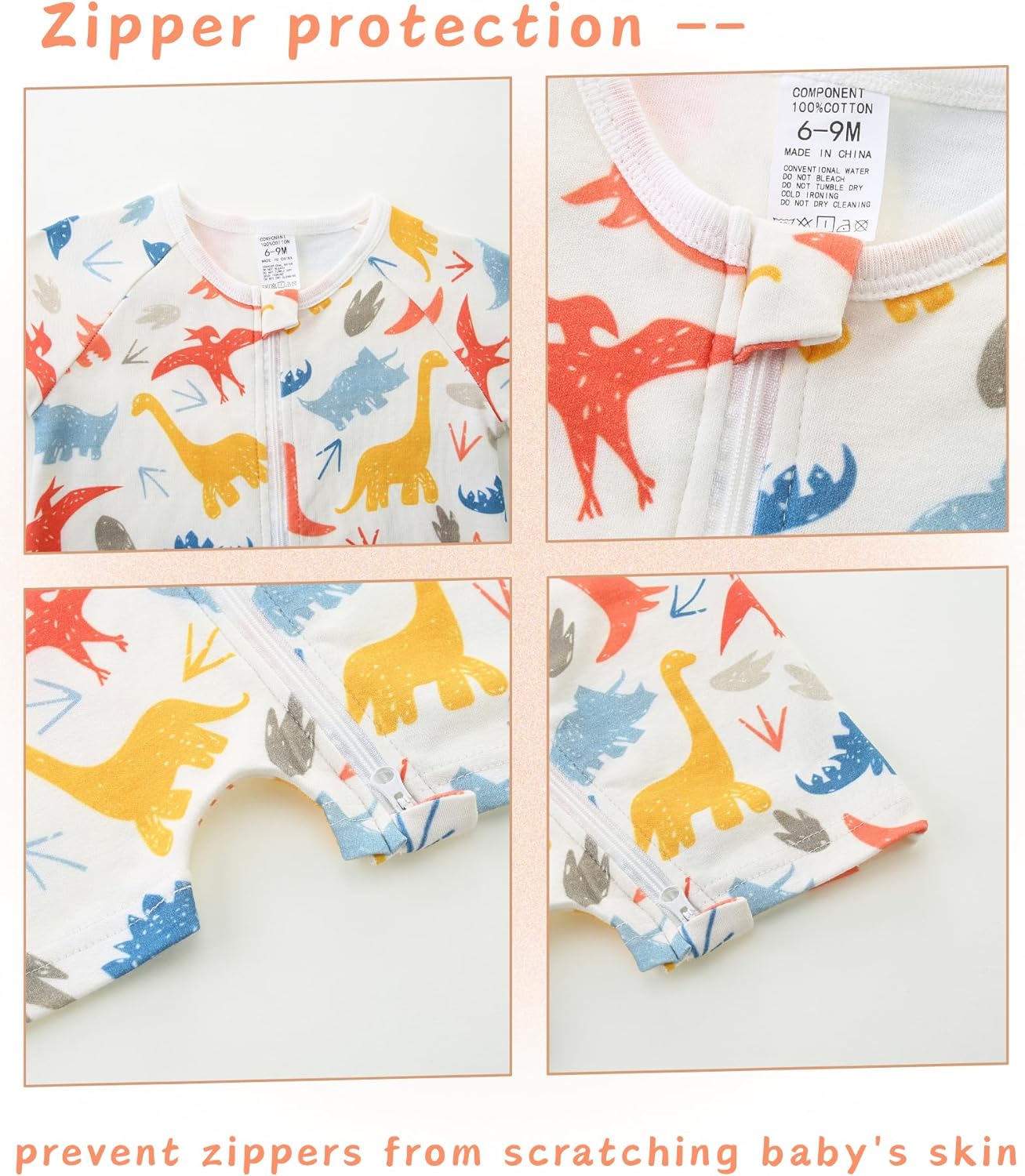 Unisex Summer Trendy 2-Pack Rompers Short Sleeve Zipped Bodysuit Infant Cotton Outfits