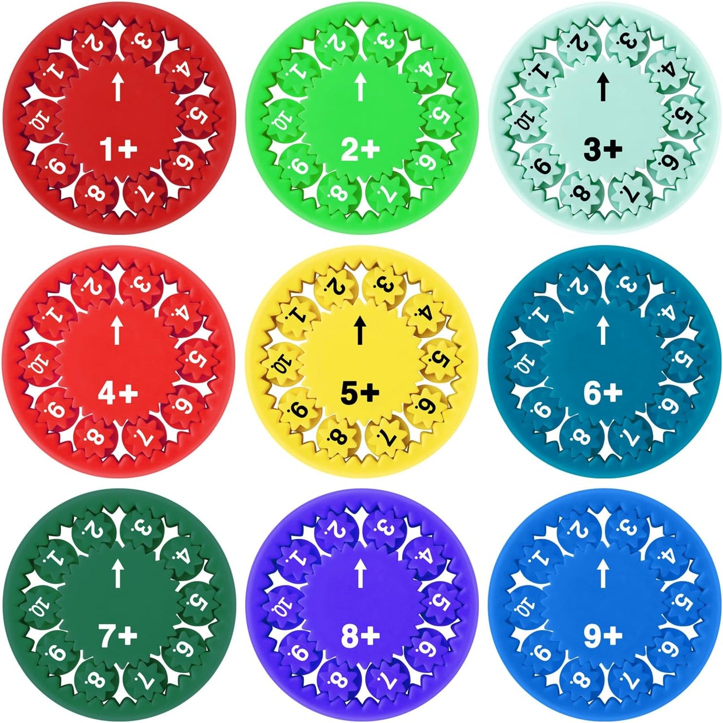 9PCS Math Fidget Spinner Math Fact Fidget Spinners Multiplication & Division Learning Fidget Math Fidget Toy Math Learning & Education Toys Game for Kids Kindergarten Home School Classroom