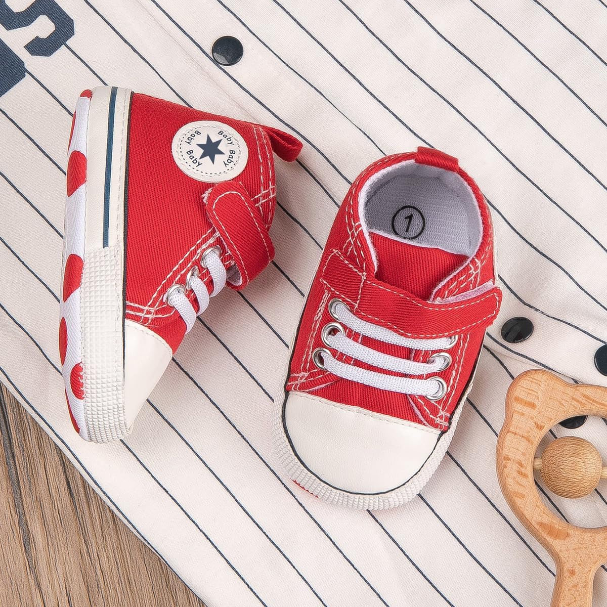 Unisex Baby Girls Boys Canvas High-top Shoes, Newborn Infant Anti-Slip Soft Sole Frist Walking Breathable Sneakers