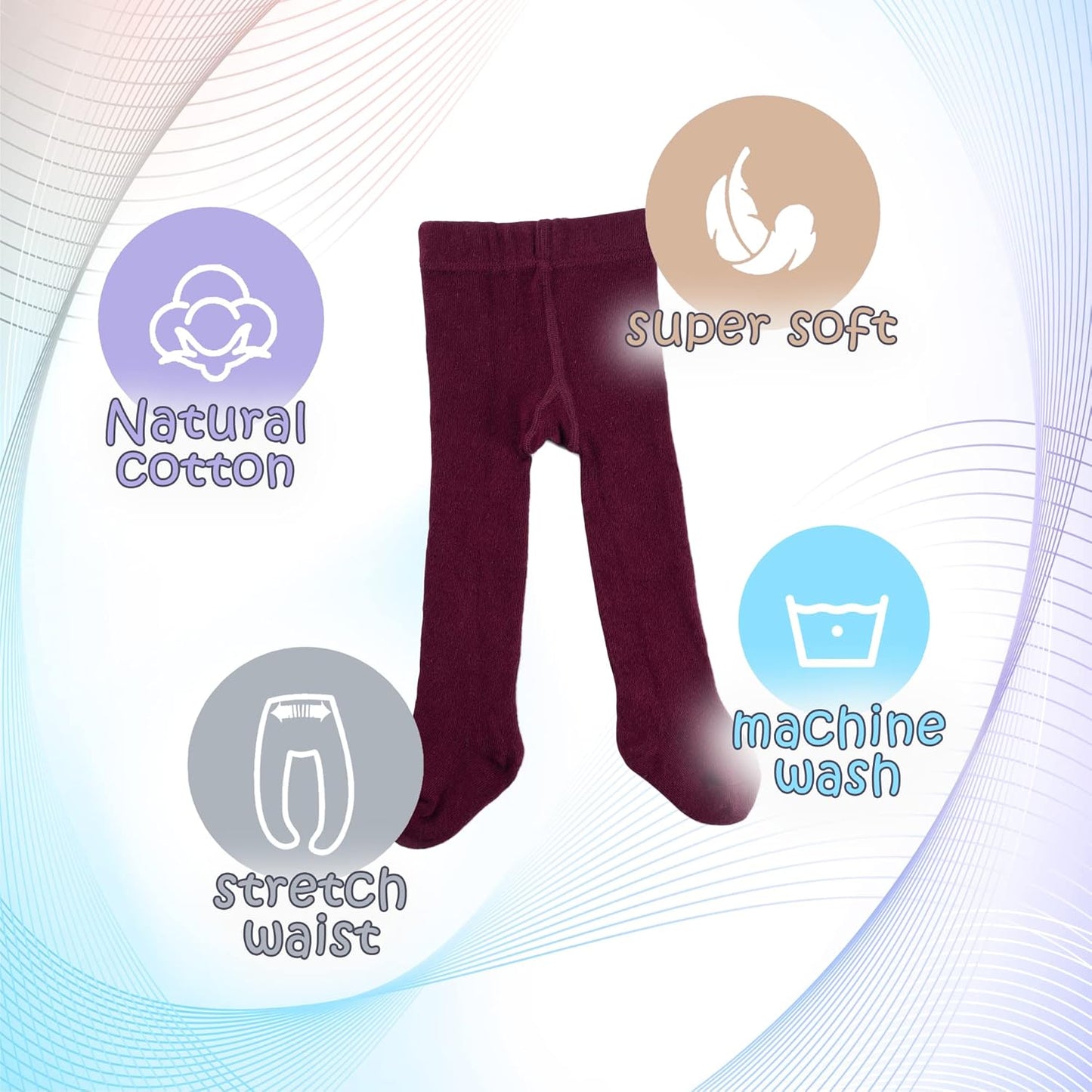 Silky Toes Luxurious Cotton Tights for Baby Girls 1 Pk Cable Knit Winter Footed Leggings