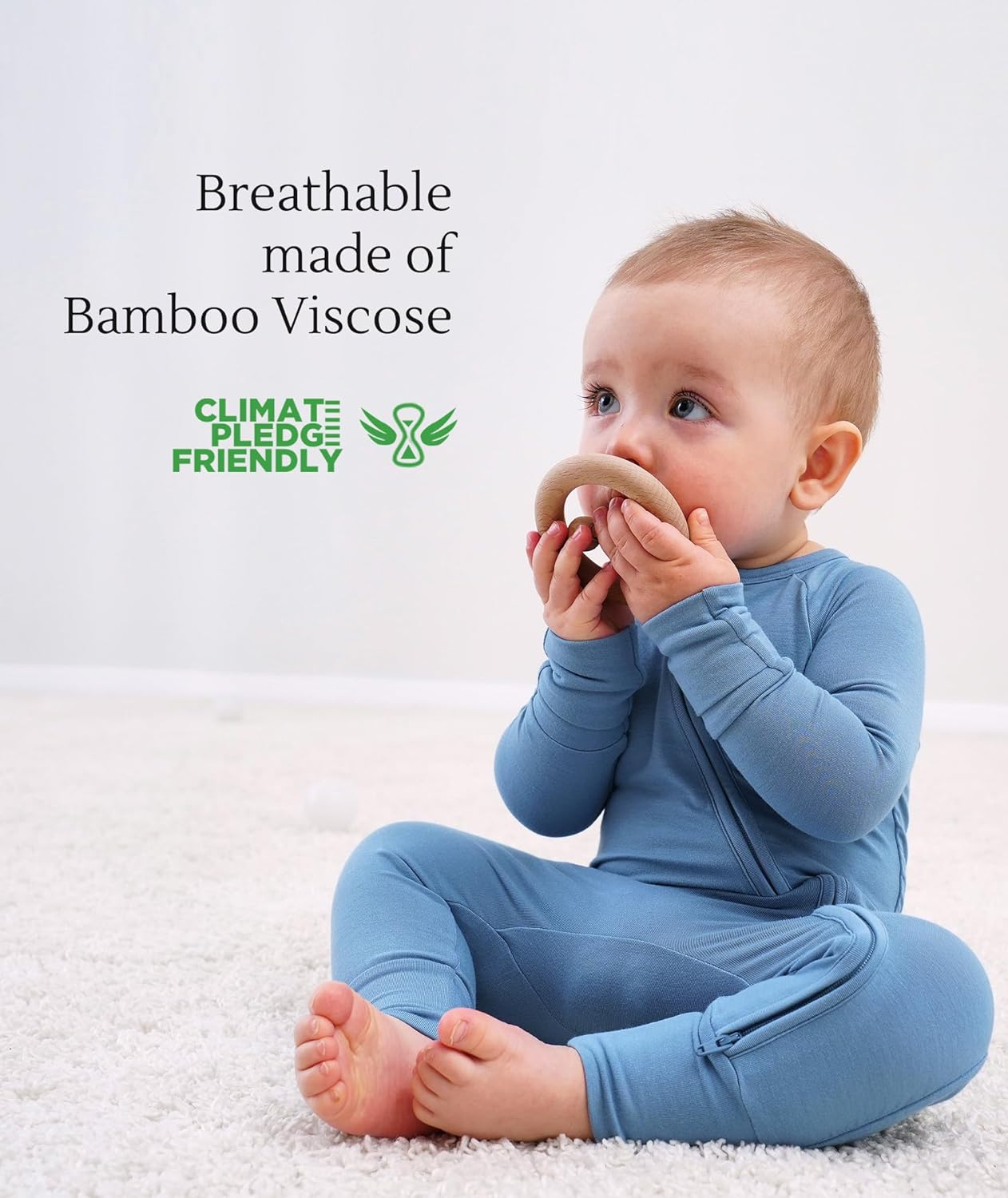 Baby One-Piece Romper Footless Bamboo Viscose Pajamas Sleepers for Baby Boys and Girls