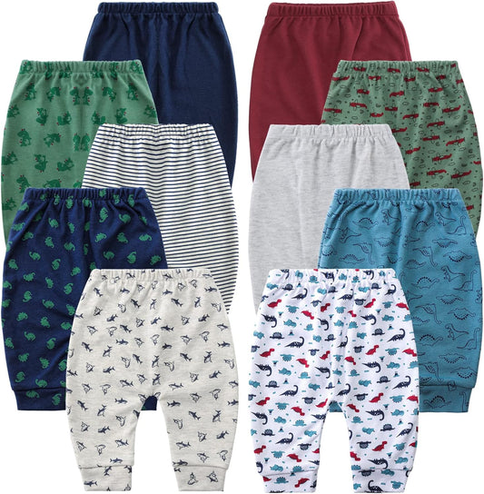 Hakochia Baby Pants for Boys & Girls: 100% Cotton, Soft, Comfy, Ample Diaper Room 0-36 Months