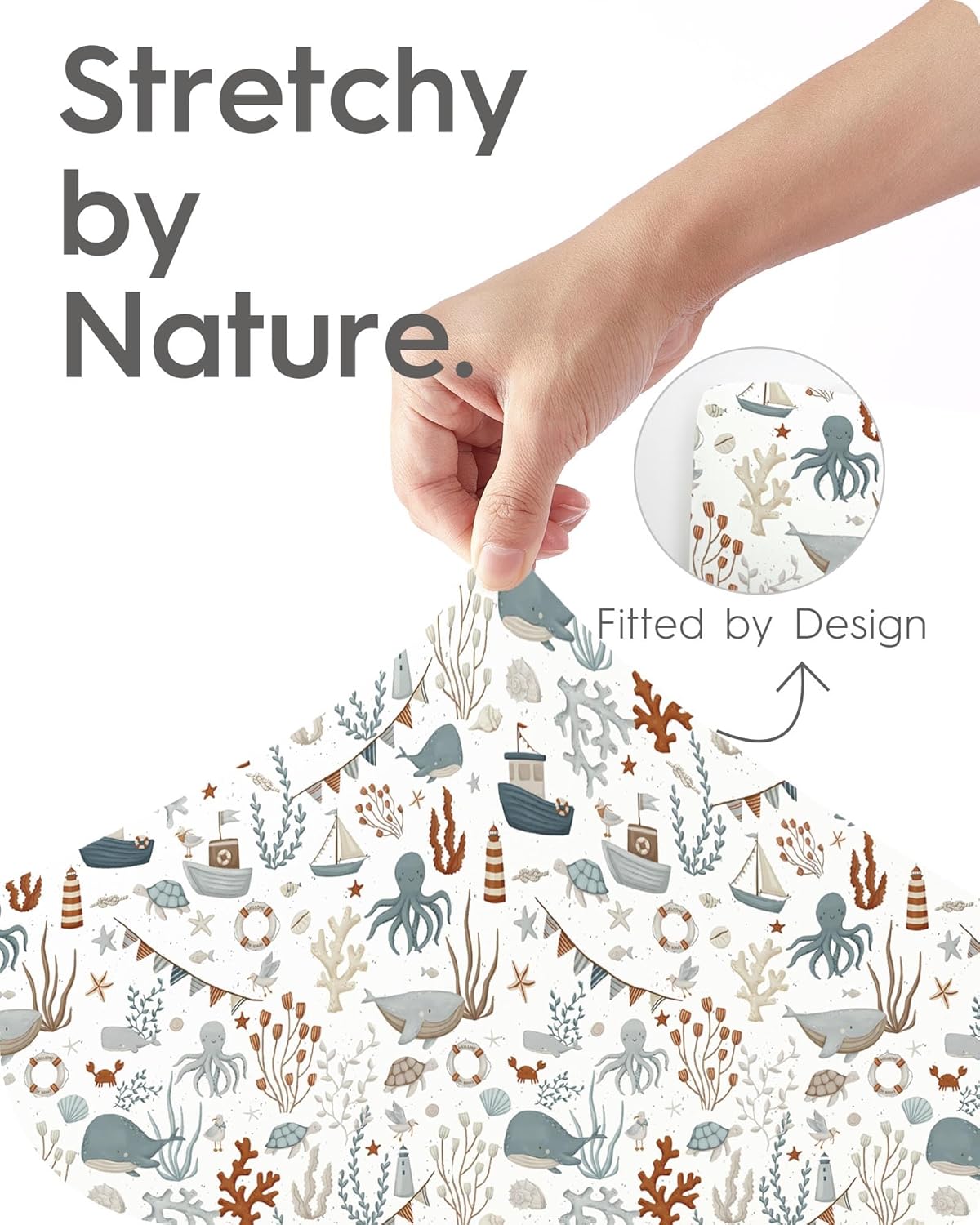 Extra Stretchy Changing Pad Cover, TotBasic Ultra Soft Premium Jersey Knit Changing Pad Sheets, Unisex for Boys Girls, Fits All Standard Changing Tables/Dresser Tops - 2 Pack (Dino + Whale)