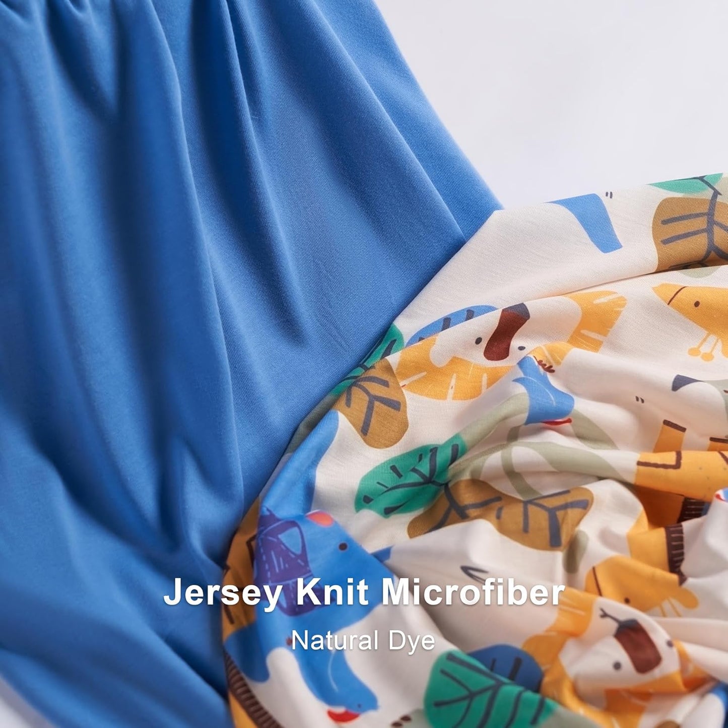 TILLYOU Baby Changing Pad Cover, Changing Table Cover for Girls Boys, Ultra Soft Breathable, 2 Pack Animal Geometry & Blue