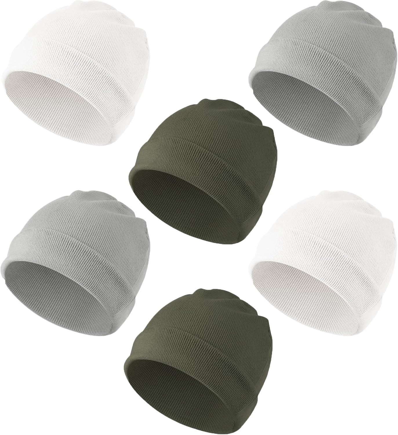 Konssy 6 Pack Baby Beanie Hats for Unisex, Toddler Beanies Baby Girl Boy Hat Warm Cap for Infant, Toddler