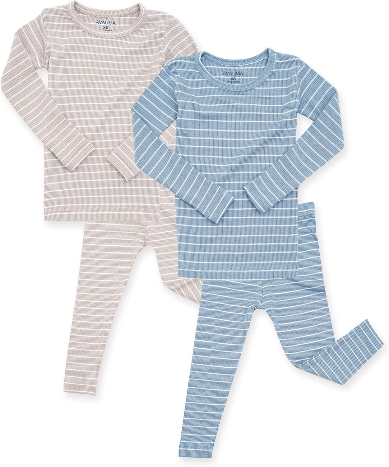 AVAUMA Stripe Pattern Baby Boys Girls Pajama Set Kids Toddler Snug fit Ribbed Sleepwear pjs for Daily Life Style