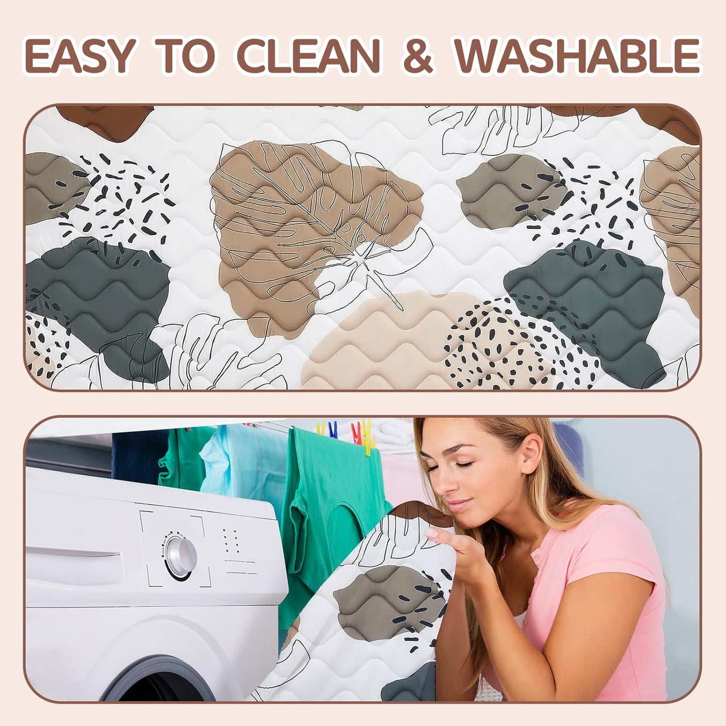 Baby Play Mat - Thicken 71x59 Inch Soft Foam Crawling Mat for Playpen & Floor, Non-Slip Waterproof Activity Playmats for Infants & Toddlers, Portable Foldable & Machine Washable, Boho Design