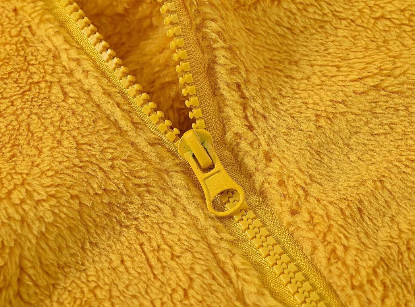 AIWUHE Toddler Boys Girls Hooded Jacket Fleece Hoodie Winter Warm Solid Color Teddy Coat Zip-up Bear Ear Sweater Fall Clothes