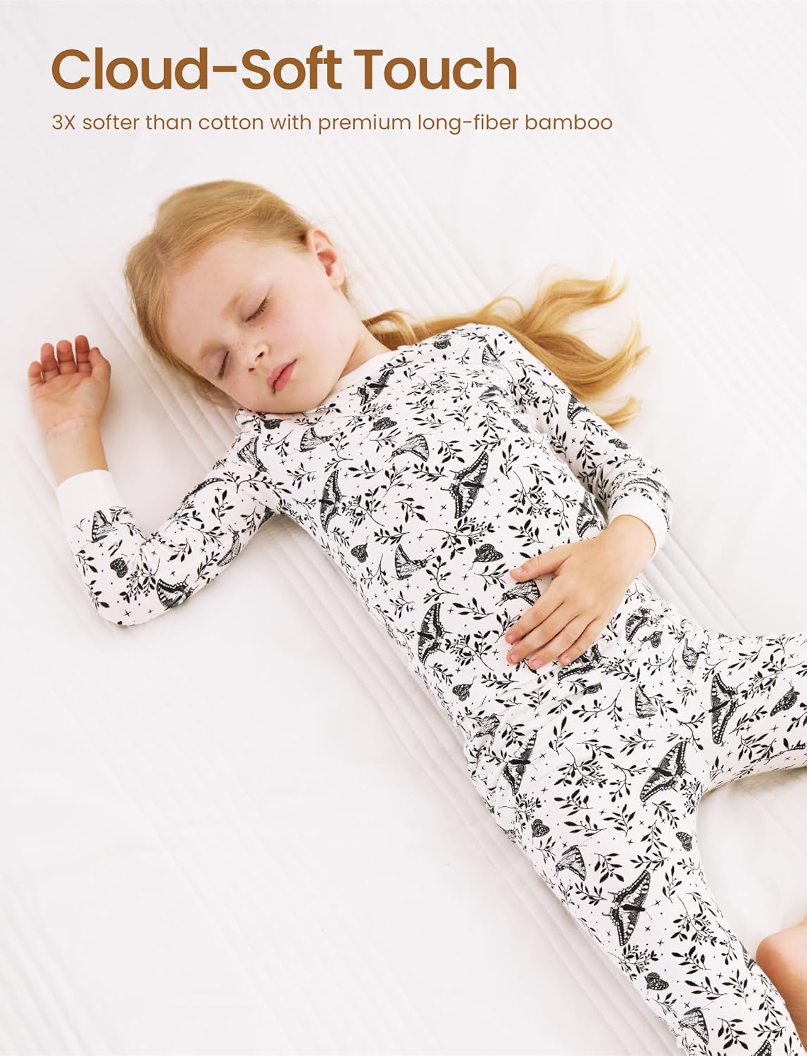 PATPAT Bamboo Viscose Pajama Set for Toddlers with Improved Tensile Strength, Snug Fit Pjs Sleeper for Baby Boys Girls Kids