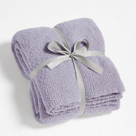 CYMULA Knit Throw Blanket for Couch Purple - Super Soft Lightweight Plush Fuzzy Fluffy Cozy Blankets and Throws for Sofa Bed, 50 x 60 inches