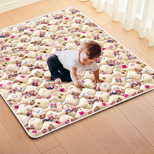 Vibe Bear High-Density Foam Baby Play Mat, 36x36 Inches Thicken One-Piece Comfortable and Soft Baby Playmat, Non Slip Washable Floor Mat for Infants, Toddlers