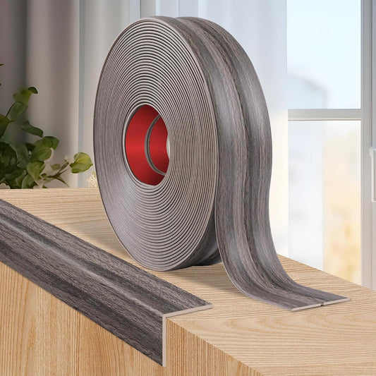 Flexible Wall Corner Protector Moulding Trim Peel and Stick Wall Corner Guards Edge Protector Self Adhesive Molding Trim Strip for Edge Ceiling (Brown Walnut Wood Grain, 1.6 in x 20 Ft)