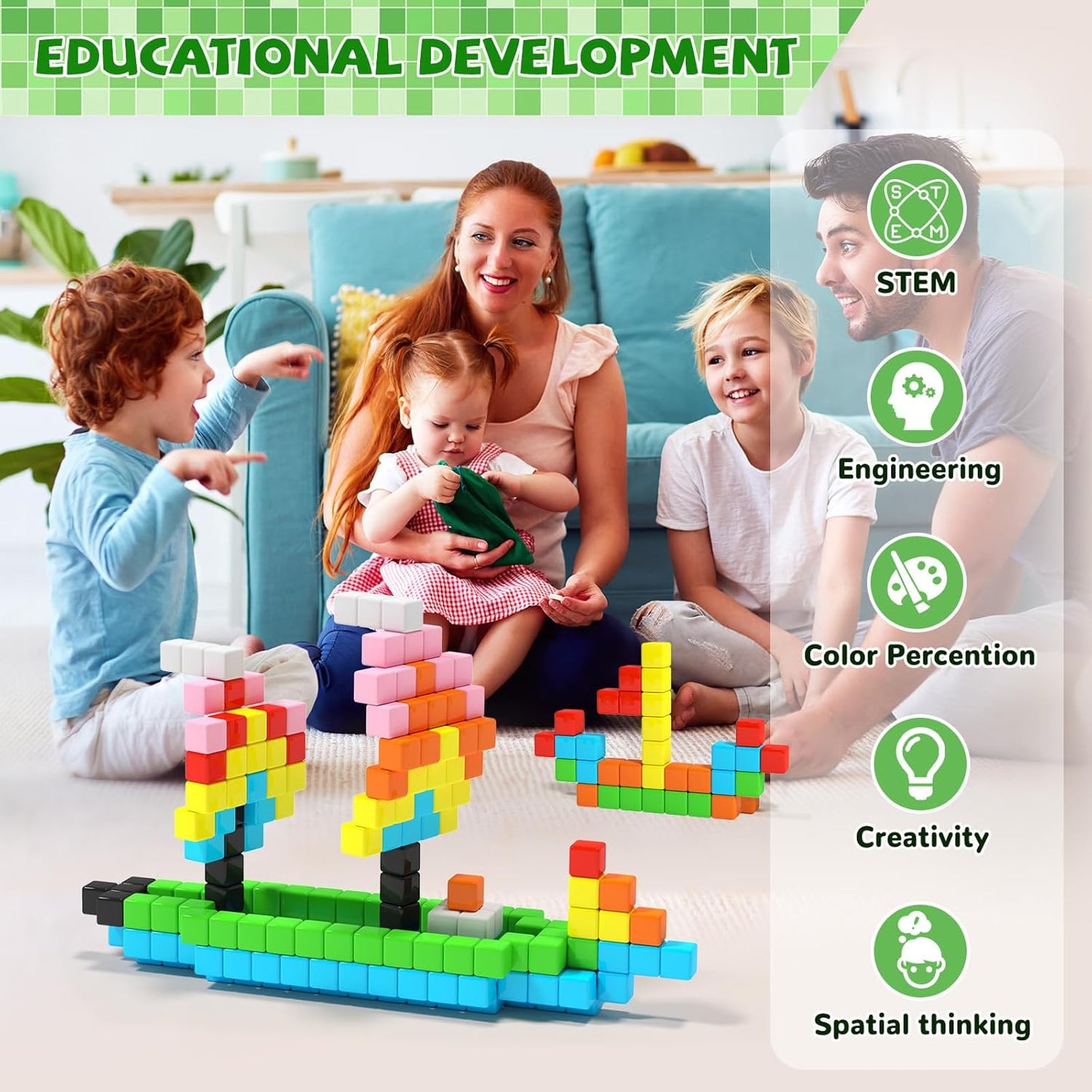 Magnetic Blocks for Toddlers -Classroom Must Haves STEM Learning Toys for 3-5 Year Old Boys & Girls, Safe & Strong Building Blocks with ASMR Sounds,Ideal Gifts for Kids 3+