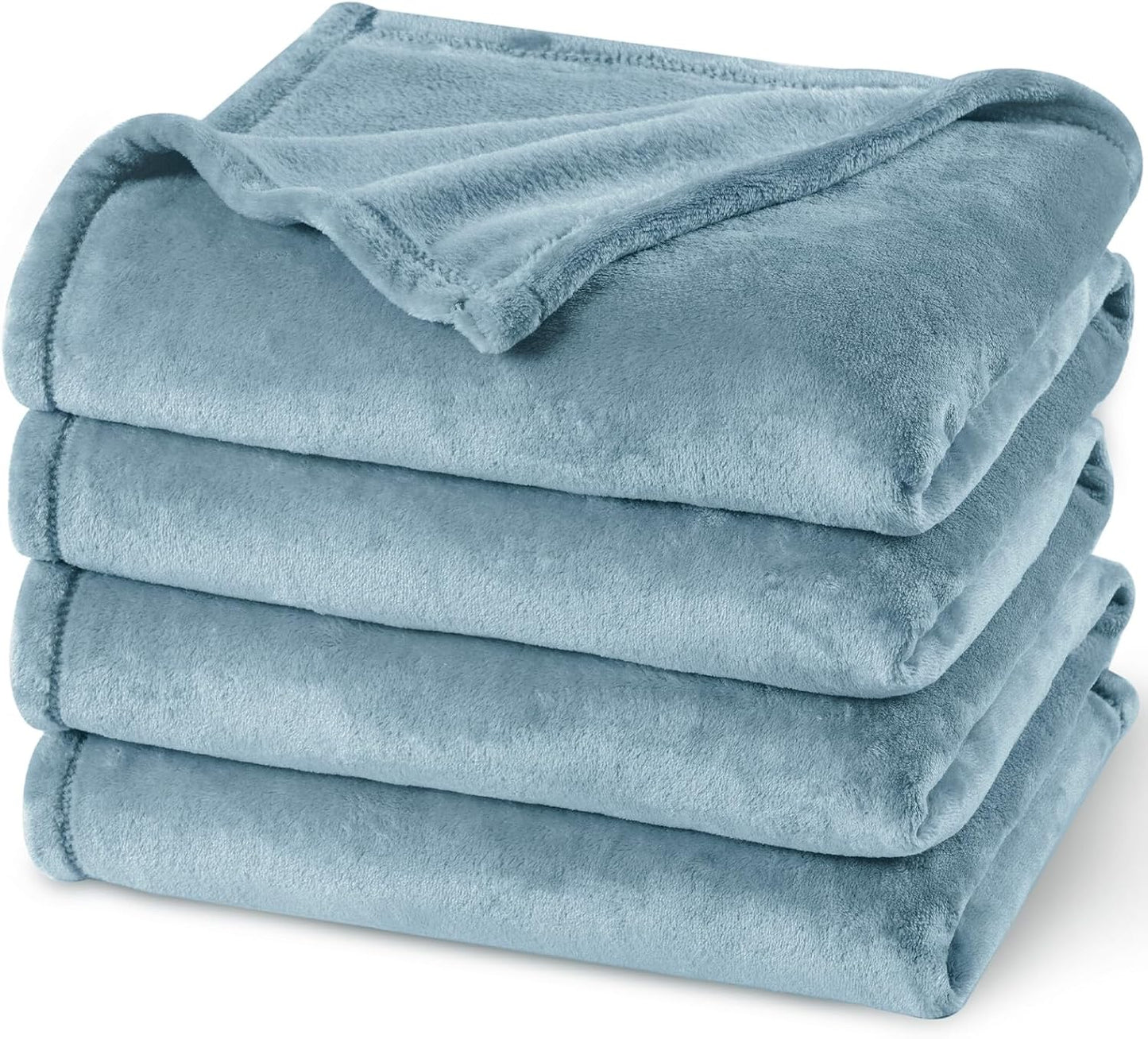 PHF Ultra Soft Fleece Blanket King Size, No Shed No Pilling Luxury Plush Cozy 300GSM Lightweight Blanket for Bed, Couch, Chair, Sofa Suitable for All Season, 108" x 90", Dusty Blue
