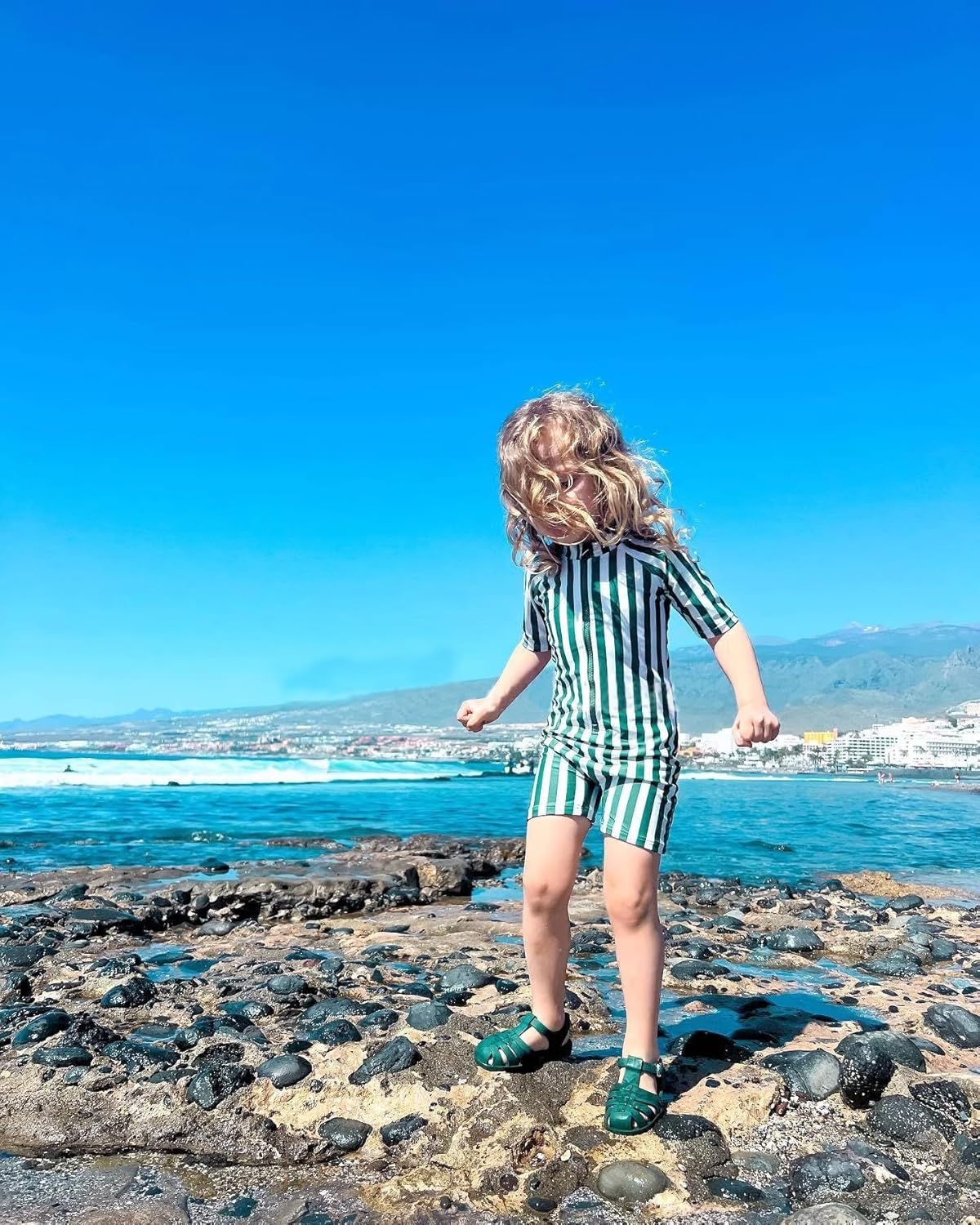 Boys One Piece Swimsuit Whale Dolphin Bathing Suit Zipper Rash Guard Kid Short Sleeve Swimwear Shark Beach Wear UPF50+