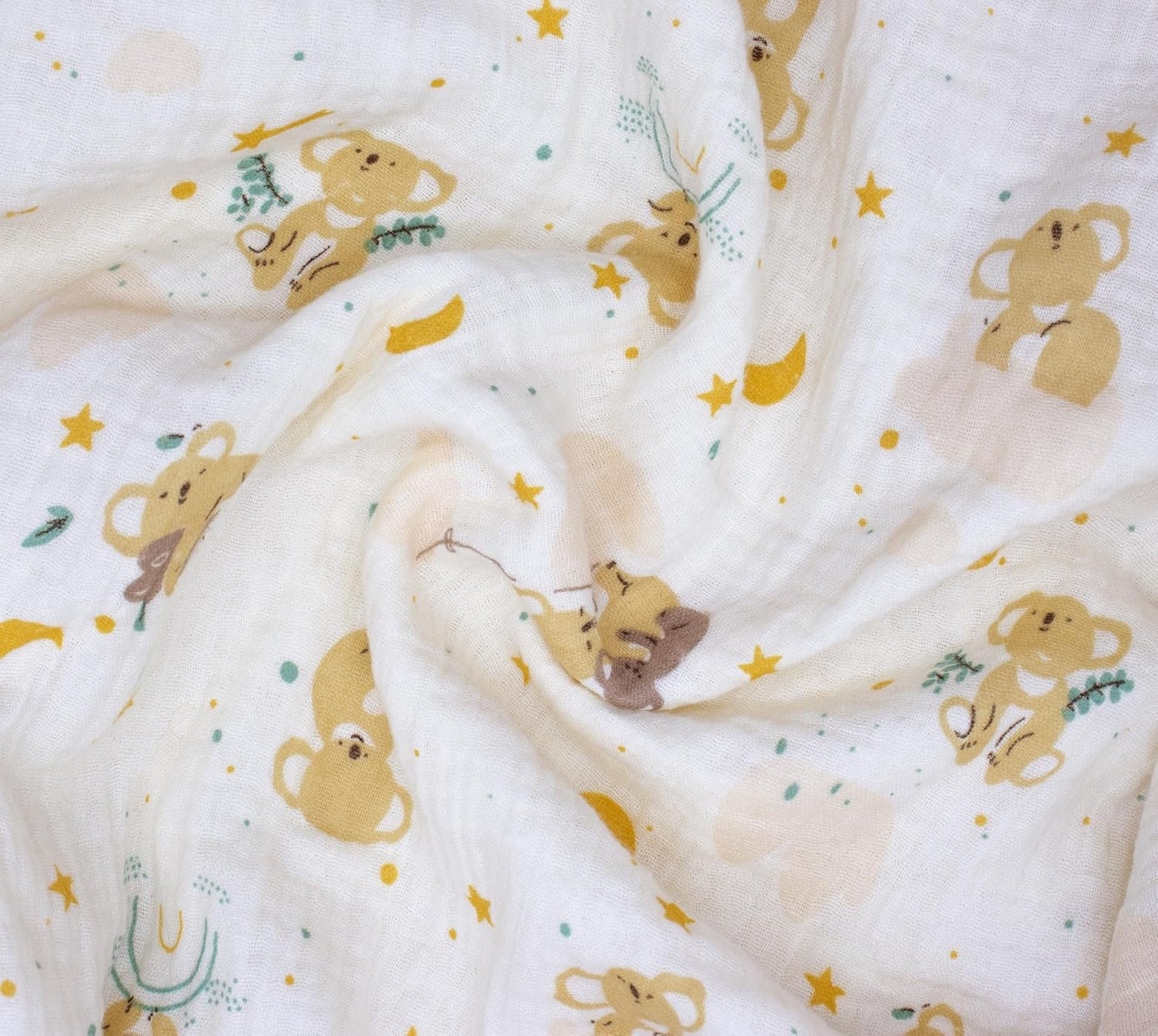 Baby Blanket Double Layer Cotton 40 x 40 Soft Receiving Blanket with Pattern Machine Washable Koala