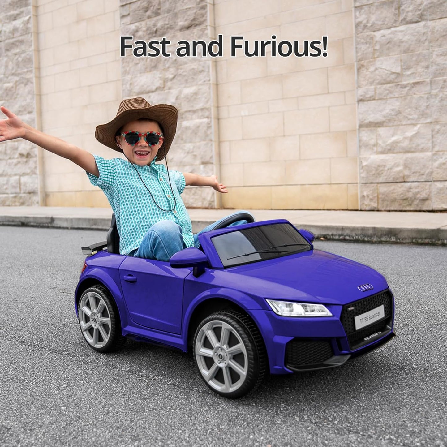 Electric Car for Kids, Licensed Audi 6V Kids Ride on Car Toy for Toddlers with Remote - Dark Blue