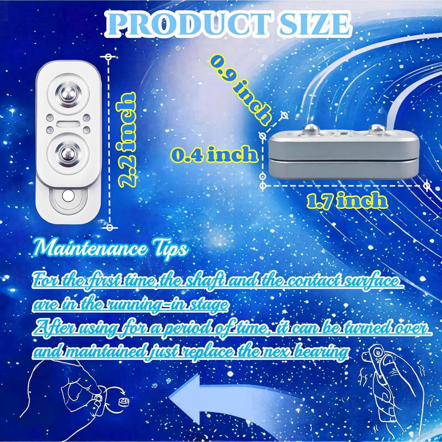 New Abstract Owl Shape Design Fidget Slider,Men's EDC Hand Slider,Poker Push Card Stress Relief Toys,Interesting Fidget Toys for Adults/Office Desk Toys Gifts for Boyfriend and Father (Silvery)