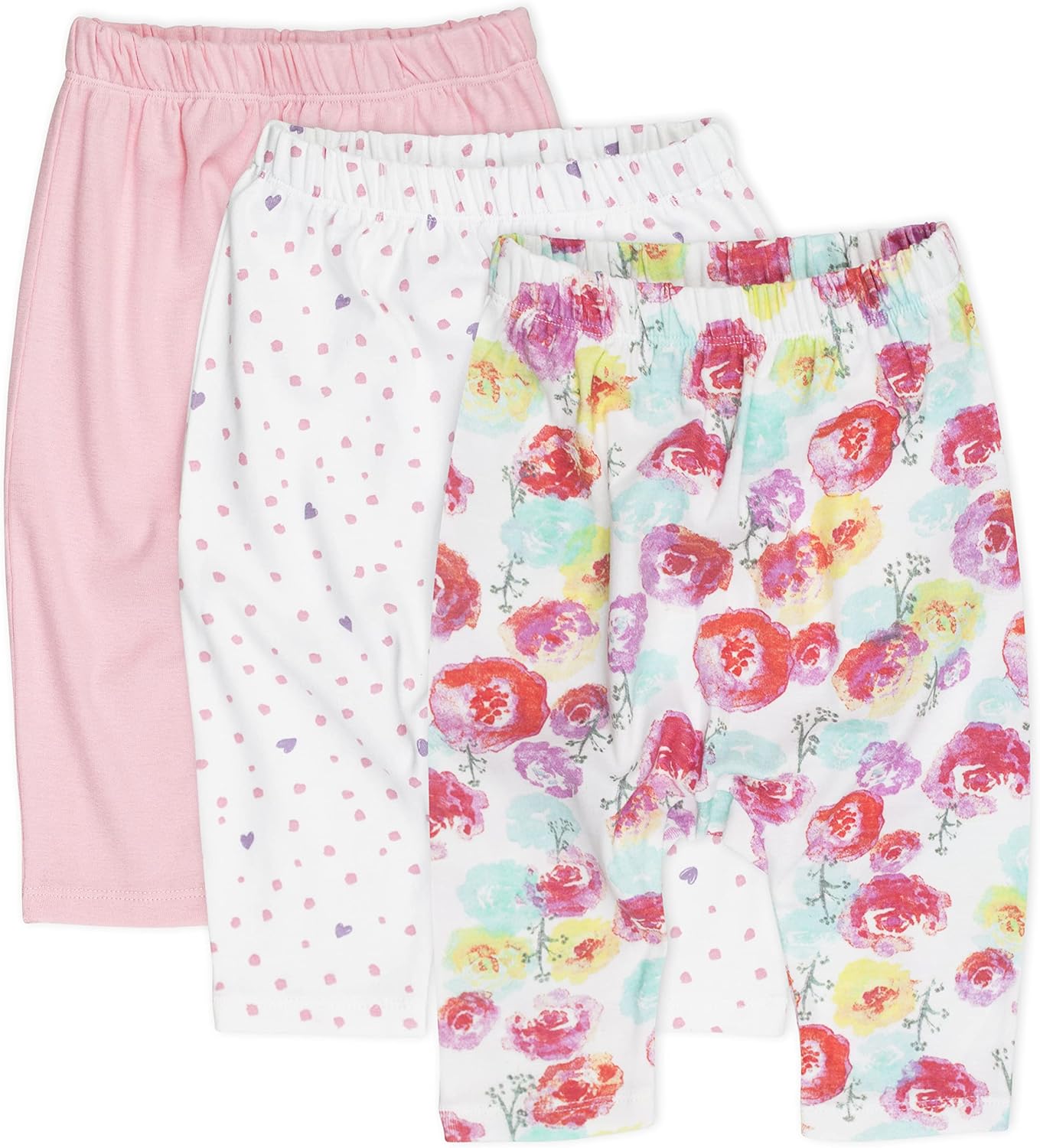 HonestBaby Multipack Harem Pants Roomy Fit Pull on Bottoms 100% Organic Cotton for Infant Baby Boys, Girls, Unisex