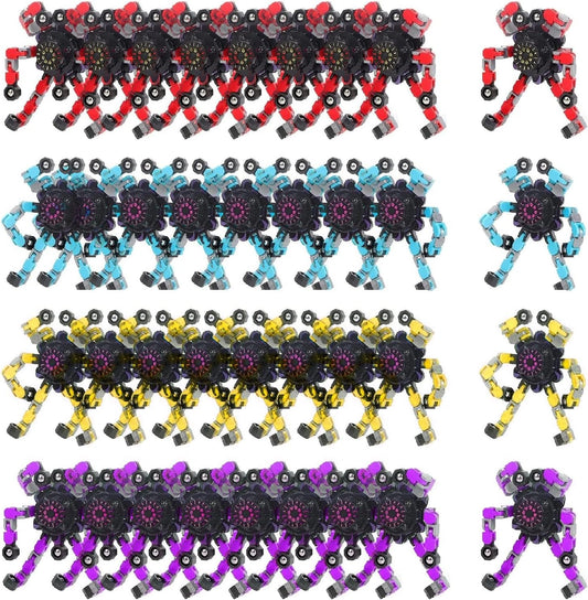 32 Packs Transformable Fingertip Chain Robot Toy DIY Deformation Robot Deformed Mechanical Toy for Kids Adults