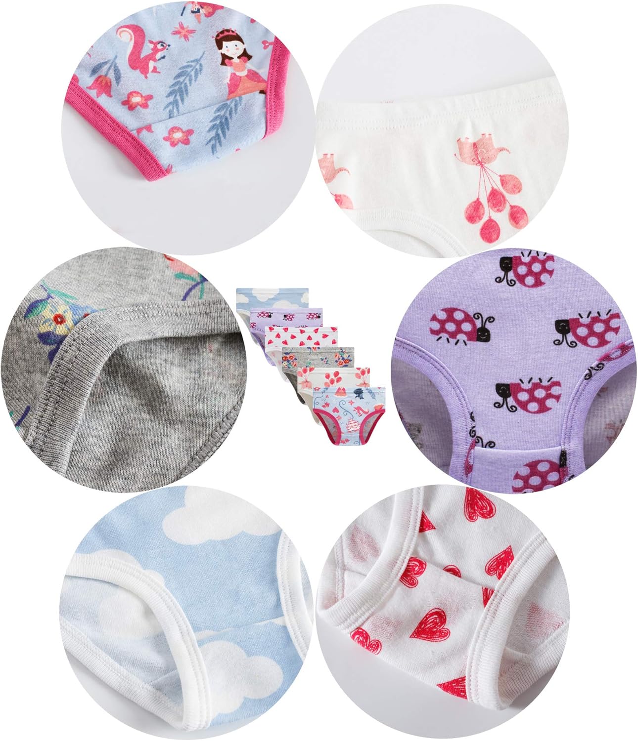 Barara King Little Girls' Soft Cotton Underwear Toddler Undies Kids panties