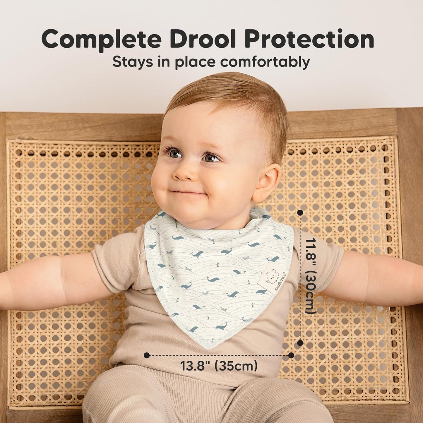 10-Pack Organic Baby Bandana Bibs for Girls - Super Absorbent Triangle Baby Bibs for Drooling and Teething Infant, 100% Cotton Extra Soft for Newborn, Infant 0-36 Months (Marine Muse)