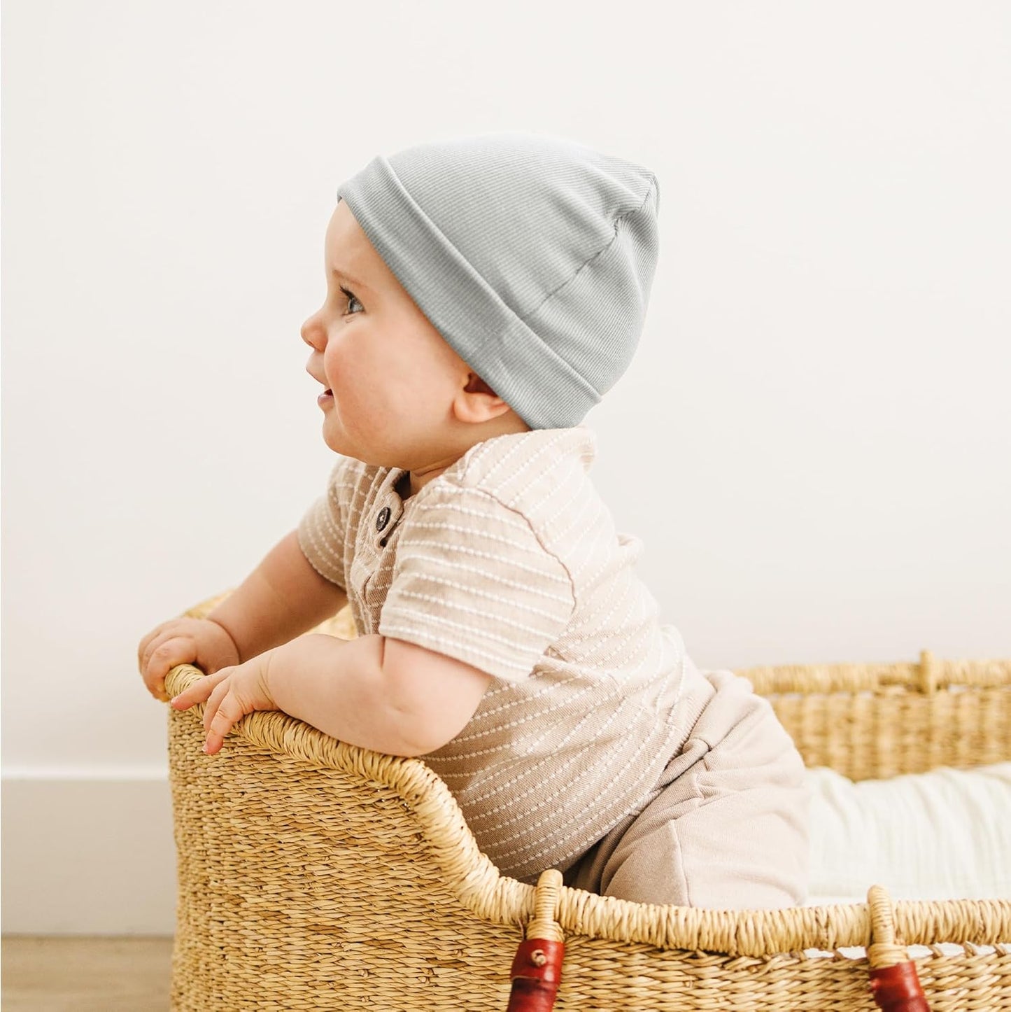 Konssy 6 Pack Baby Beanie Hats for Unisex, Toddler Beanies Baby Girl Boy Hat Warm Cap for Infant, Toddler