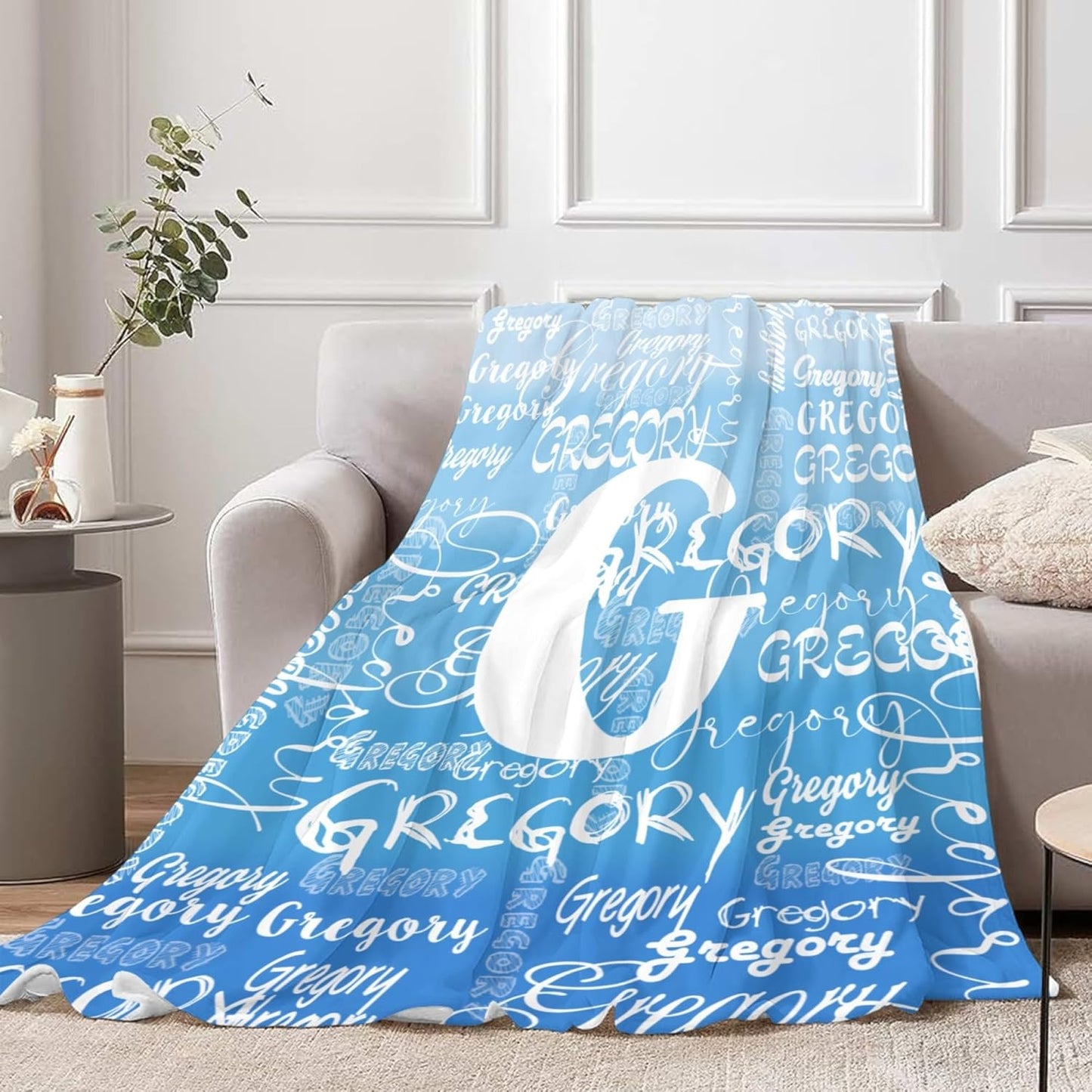 Customized Blanket with Name Custom Blanket Personalized Throw Blankets for Baby Kids Adult Girls Boys Women Men