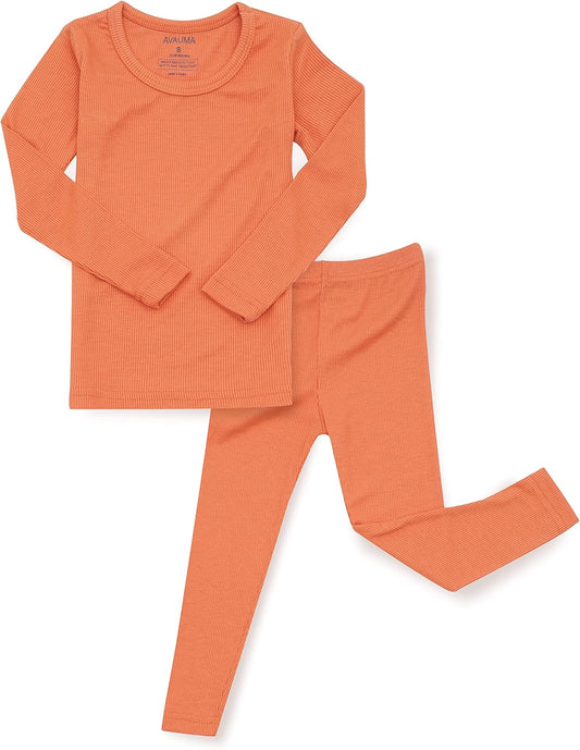 AVAUMA Baby Boys Girls Pajama Set Kids Toddler Snug fit Ribbed Sleepwear pjs for Daily Life Style