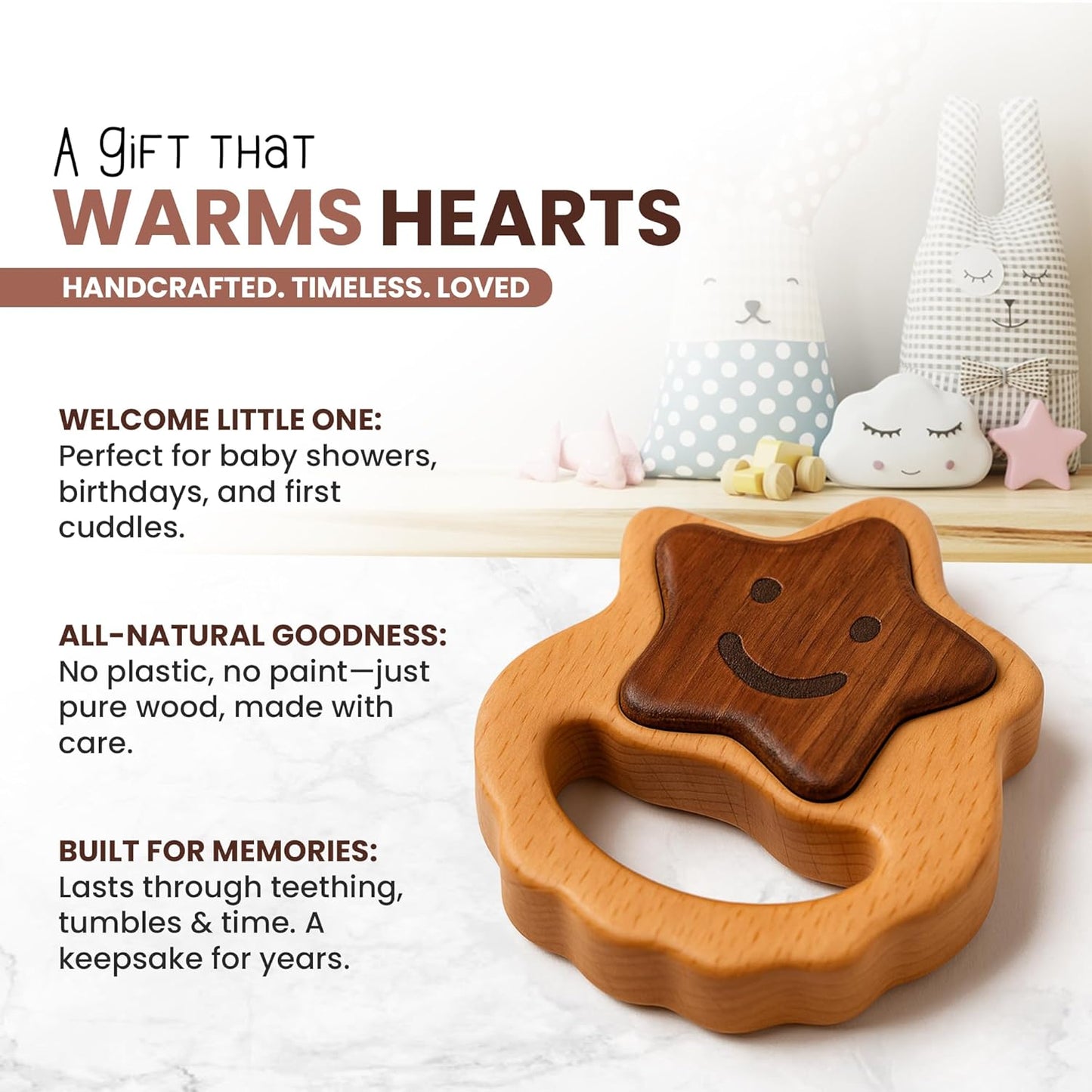 Wooden Toy for 6–12 Month Old Baby | Montessori Rattle | Toys for Baby Boy & Girl