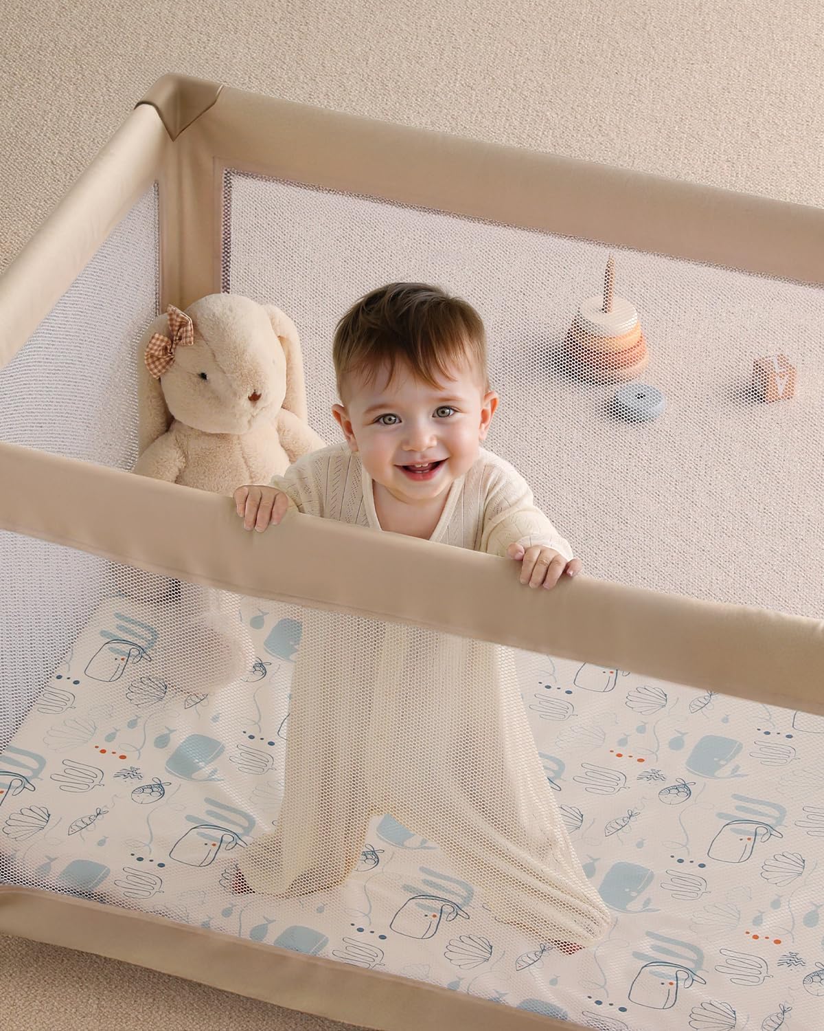 Yoofoss Baby Pack and Play Sheets 2 Pack for Boys and Girls - 38x26 Mini Crib Sheets Fitted Neutral Compatible with Graco Pack n Play Mattress,Ultra Soft Breathable Microfiber Underwater World